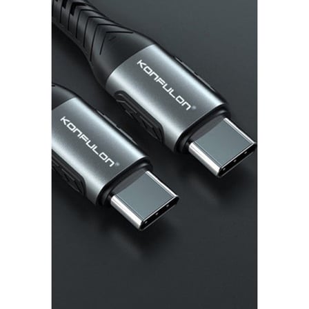DC43 Type-C to Type-C 1M Örgü 60W Hızlı Şarj Kablo - Yeşil