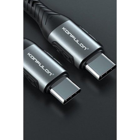 DC43 Type-C to Type-C 1M Örgü 60W Hızlı Şarj Kablo - Yeşil