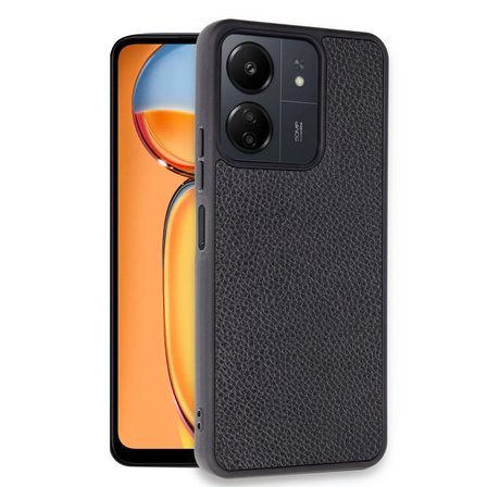 Redmi 13C Kılıf Aras Deri Kapak - Siyah