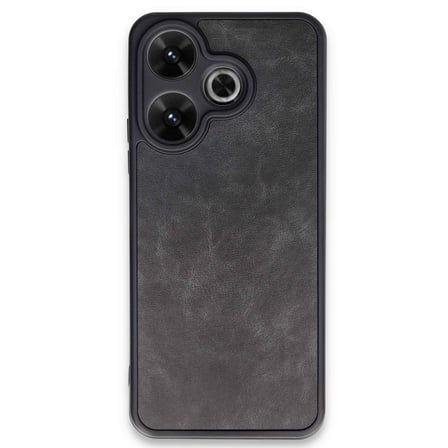 Redmi 13 4G Kılıf Aras Deri Kapak - Siyah