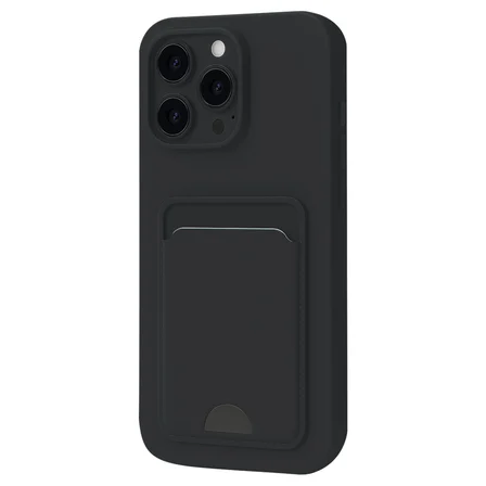 iPhone 16 Plus Kılıf Kelvin Kartvizitli Silikon - Siyah