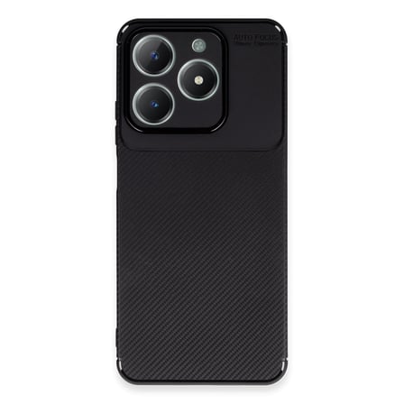Realme C61 Kılıf Auto Focus Karbon Kapak - Siyah
