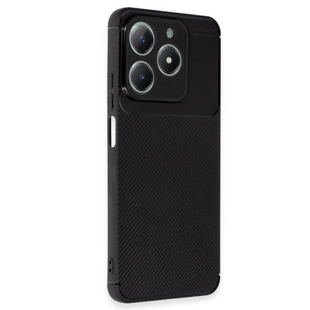 Realme C61 Kılıf Auto Focus Karbon Kapak - Siyah