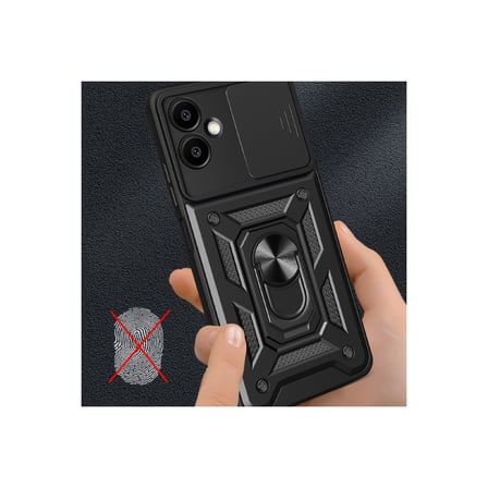 Galaxy A06 Kılıf Pars Lens Yüzüklü Silikon - Siyah