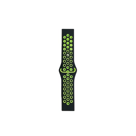 Watch 20mm Spor Delikli Kordon - Siyah-Yeşil