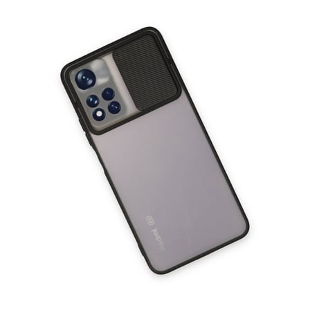 Redmi Note 11T Kılıf Palm Buzlu Kamera Sürgülü Silikon - Siyah