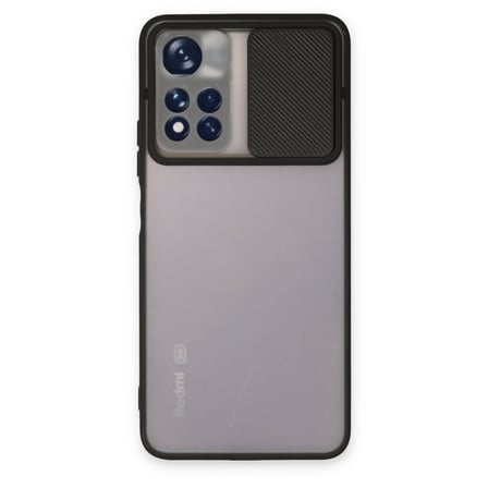 Redmi Note 11T Kılıf Palm Buzlu Kamera Sürgülü Silikon - Siyah