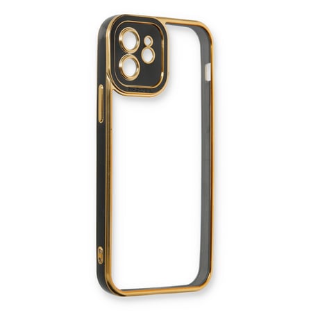 iPhone 12 Kılıf Liva Lens Silikon - Siyah