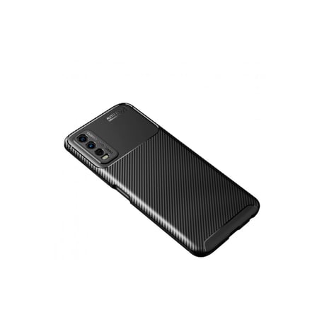 Y11S Kılıf Auto Focus Karbon Kapak - Siyah