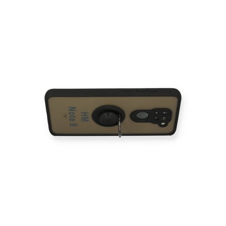 Note 9 Kılıf Montreal Yüzüklü Silikon Kapak - Siyah