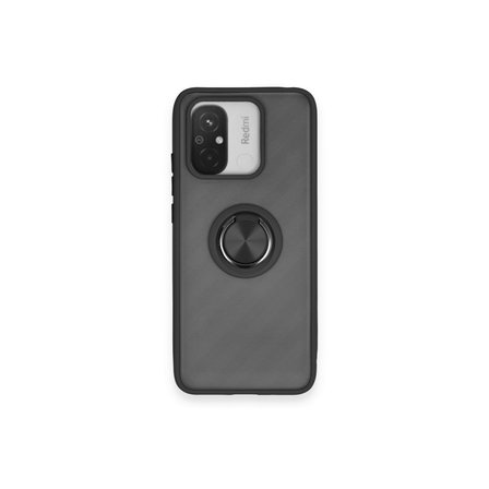Redmi 12C Kılıf Montreal Yüzüklü Silikon Kapak - Siyah