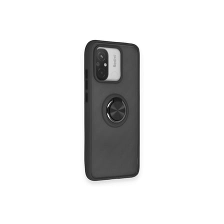 Redmi 12C Kılıf Montreal Yüzüklü Silikon Kapak - Siyah