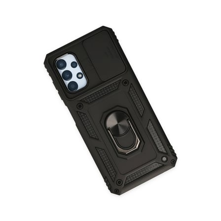 Galaxy A33 5G Kılıf Pars Lens Yüzüklü Silikon - Siyah