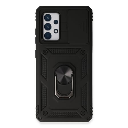 Galaxy A73 5G Kılıf Pars Lens Yüzüklü Silikon - Siyah