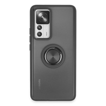 Mi 12T Pro Kılıf Montreal Yüzüklü Silikon Kapak - Siyah