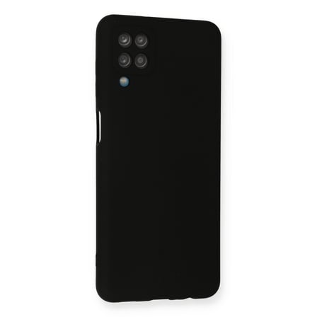 Galaxy A12 Kılıf Nano içi Kadife Silikon - Siyah