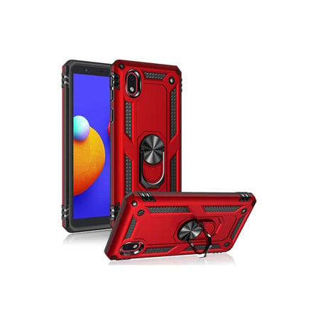 Galaxy A01 Core Kılıf Sofya Yüzüklü Silikon Kapak - Siyah