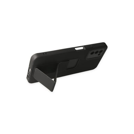 Galaxy A03S Kılıf Mega Standlı Silikon - Siyah