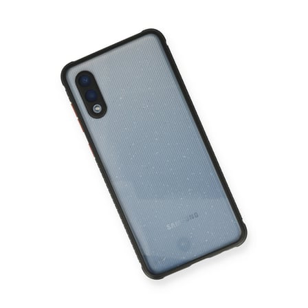 Erdo Ticaret Samsung Galaxy A02 Kılıf Miami Şeffaf Silikon Siyah Arka Kılıf