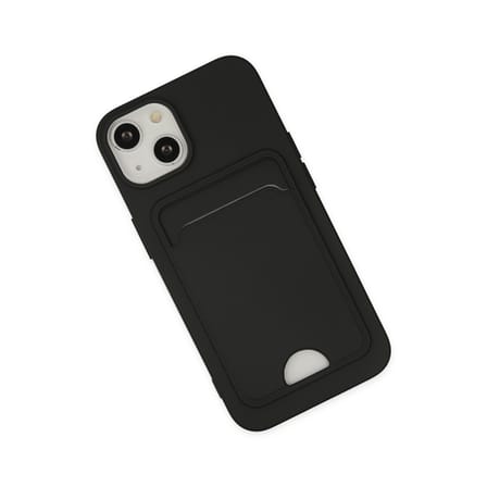 iPhone 14 Plus Kılıf Kelvin Kartvizitli Silikon - Siyah