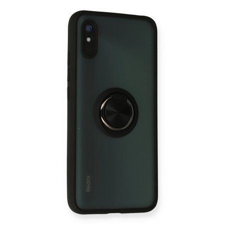 Erdo Ticaret Xiaomi Redmi 9A Kılıf Silikon Yüzüklü Siyah