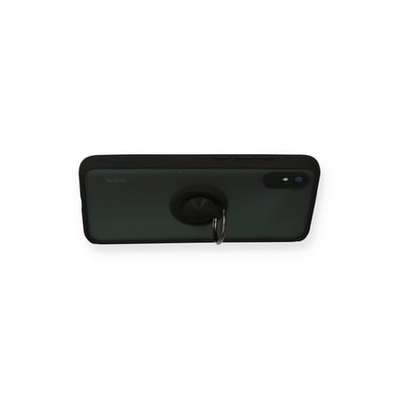 Erdo Ticaret Xiaomi Redmi 9A Kılıf Silikon Yüzüklü Siyah