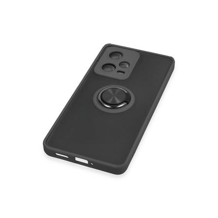Redmi Note 12 5G Kılıf Montreal Yüzüklü Silikon Kapak - Siyah