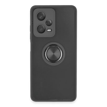 Redmi Note 12 5G Kılıf Montreal Yüzüklü Silikon Kapak - Siyah