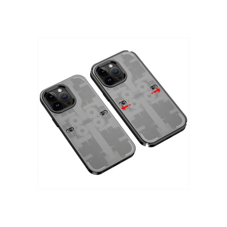 iPhone 14 Pro Max Kılıf Mekanik Bumper Kapak - Siyah