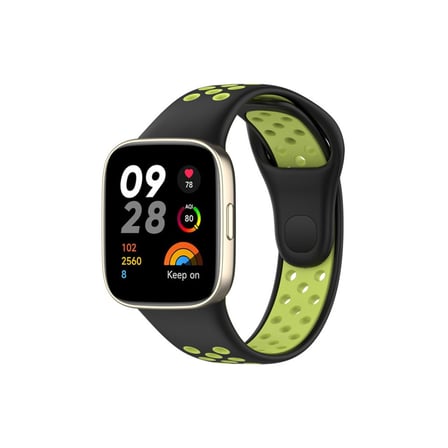 Watch 3 Spor Delikli Kordon - Siyah-Yeşil