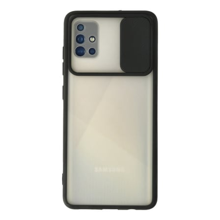 Galaxy A71 Kılıf Palm Buzlu Kamera Sürgülü Silikon - Siyah