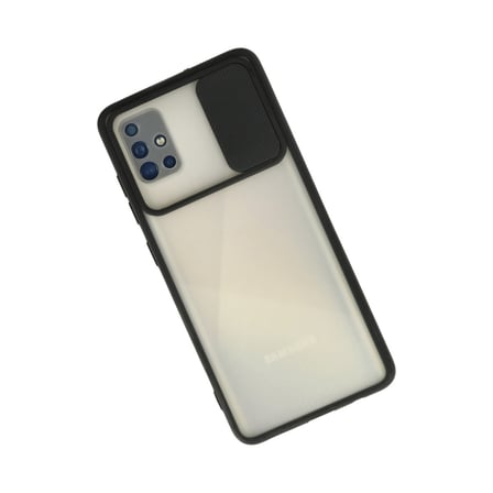 Galaxy A71 Kılıf Palm Buzlu Kamera Sürgülü Silikon - Siyah