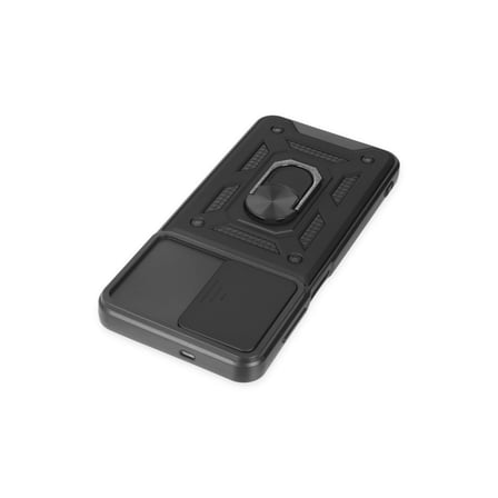 Galaxy A04S Kılıf Pars Lens Yüzüklü Silikon - Siyah