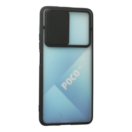 Poco F3 Kılıf Palm Buzlu Kamera Sürgülü Silikon - Siyah