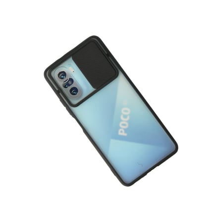 Poco F3 Kılıf Palm Buzlu Kamera Sürgülü Silikon - Siyah
