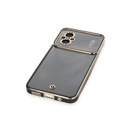 Poco M5 Kılıf Liva Lens Silikon - Siyah