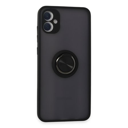 Galaxy A05 Kılıf Montreal Yüzüklü Silikon Kapak - Siyah