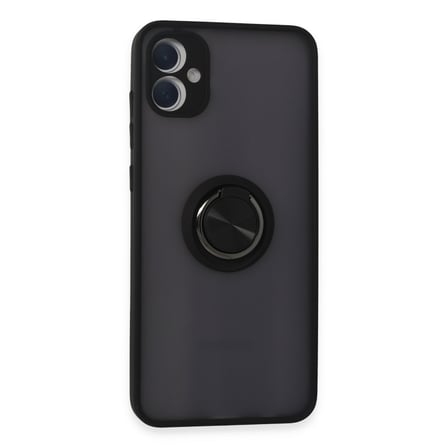 Galaxy A05 Kılıf Montreal Yüzüklü Silikon Kapak - Siyah