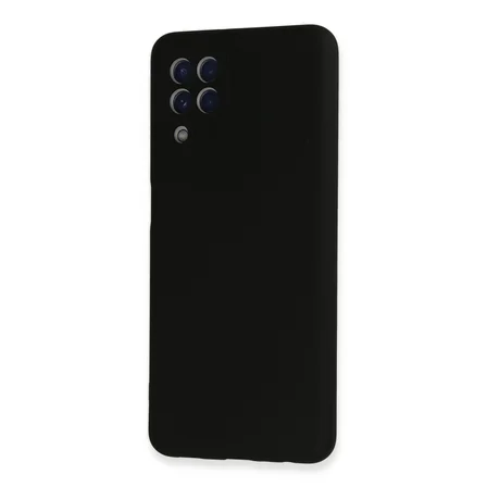 Galaxy A22 Kılıf Nano içi Kadife Silikon - Siyah
