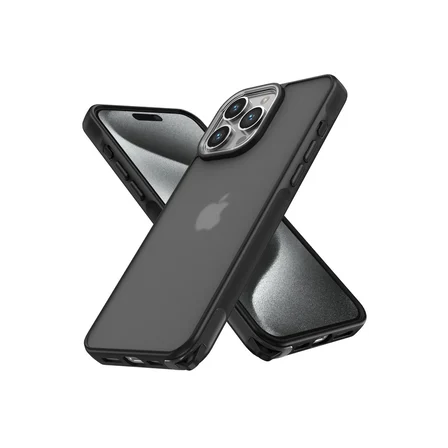 Bezos iPhone 15 Pro Kılıf Arka Kapak Darbe Emici Siyah