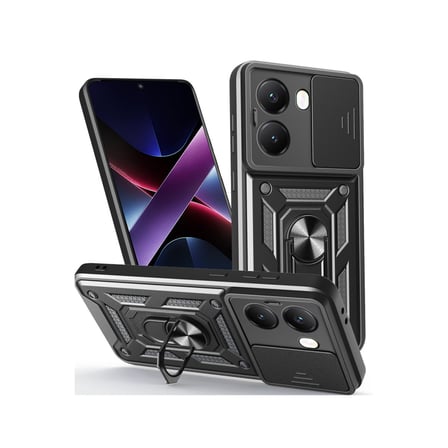 Poco X7 Pro Kılıf Pars Lens Yüzüklü Silikon - Siyah