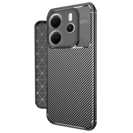 Redmi Note 14 4G Kılıf Auto Focus Karbon Kapak - Siyah