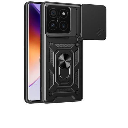Mi 14T Pro Kılıf Pars Lens Yüzüklü Silikon - Siyah