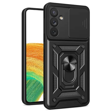 Erdo Ticaret Samsung Galaxy S24 FE Pars Lens Yüzüklü Silikon Kılıf Siyah