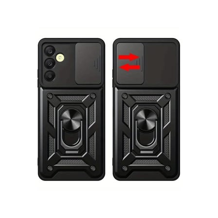 Erdo Ticaret Samsung Galaxy S24 FE Pars Lens Yüzüklü Silikon Kılıf Siyah