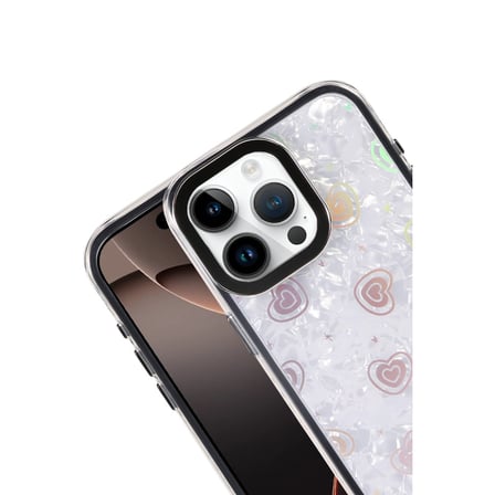 Erdo Ticaret iPhone 16 Pro Max Renkli Kalp Desenli Arka Kapak Kılıf Polikarbonat