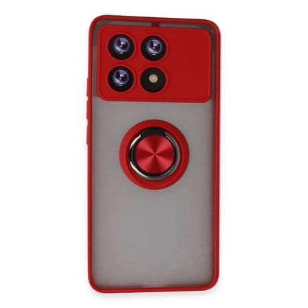 X6 Pro Kılıf Montreal Yüzüklü Silikon Kapak - Kırmızı