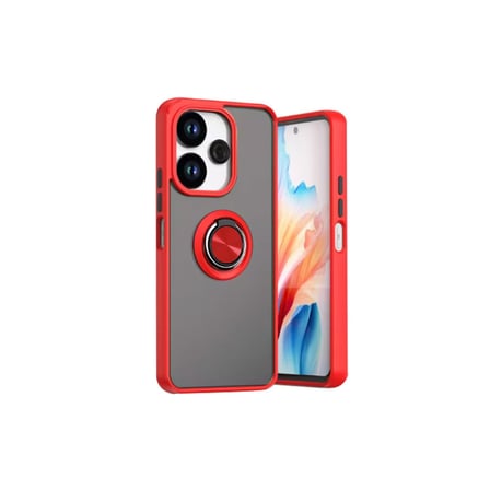 Redmi 13 4G Kılıf Montreal Yüzüklü Silikon Kapak - Kırmızı