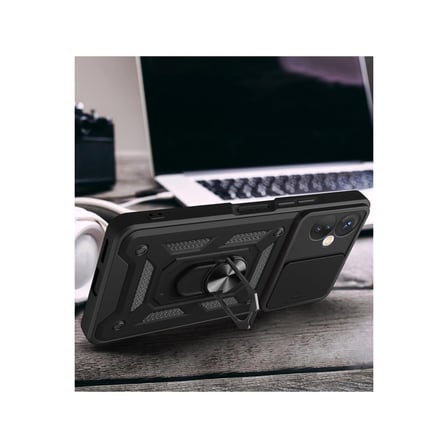 Hot 30 5G Kılıf Pars Lens Yüzüklü Silikon - Kırmızı