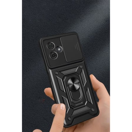 Redmi Note 13 Pro Plus Kılıf Pars Lens Yüzüklü Silikon - Kırmızı